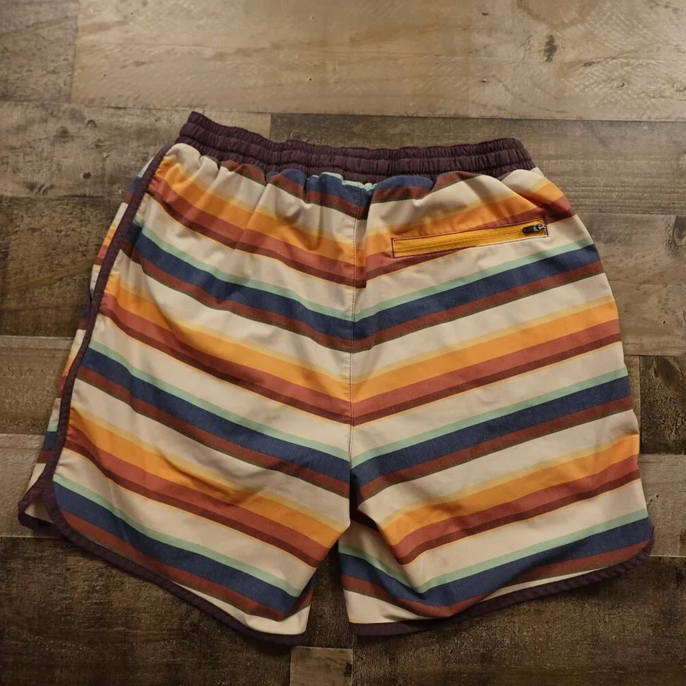 L.L.Bean All-Adventure‎ Swim Shorts Men’s Medium Multicolor Stripe 7” Inseam